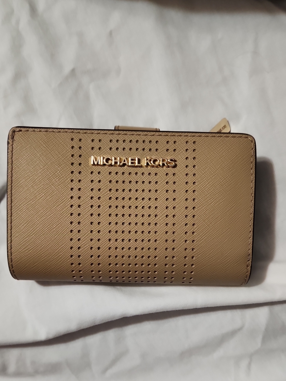 Michael Kors Tan Perforated Leather Wallet